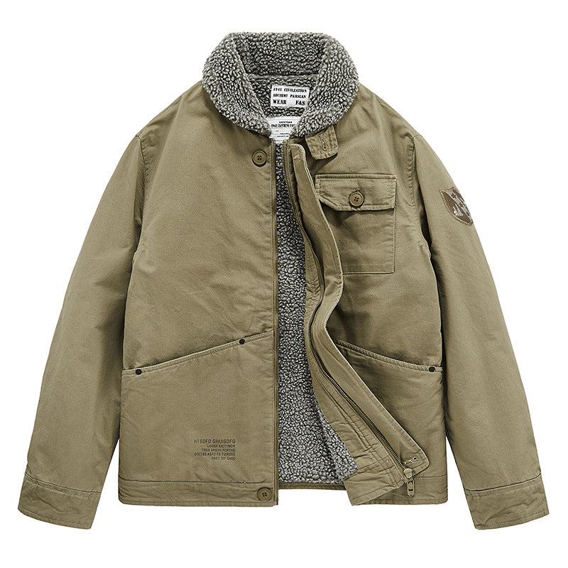 Men's Lamb Velvet Cotton-padded Jacket N1 Winter Deck Suit Jacket