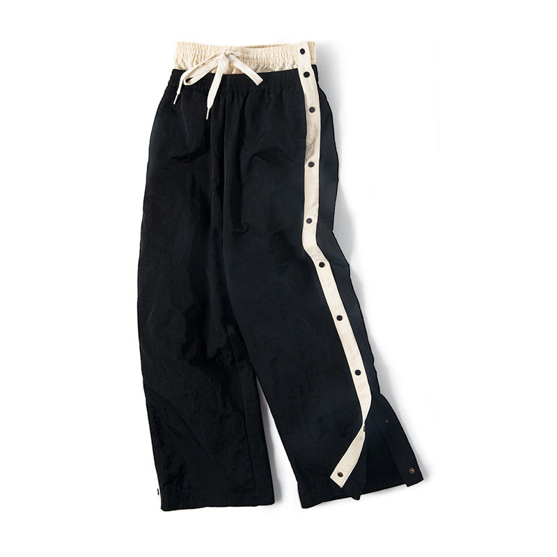 Men's Side Breasted Pants Basketball Training Pants Loose Streetwear Wide Leg Sweatpants