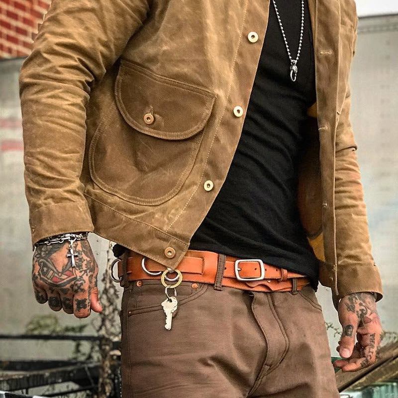 Men's Vintage Casual Oil Waxed Canvas Jacket
