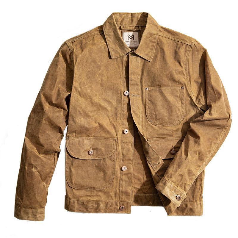 Men's Vintage Casual Oil Waxed Canvas Jacket