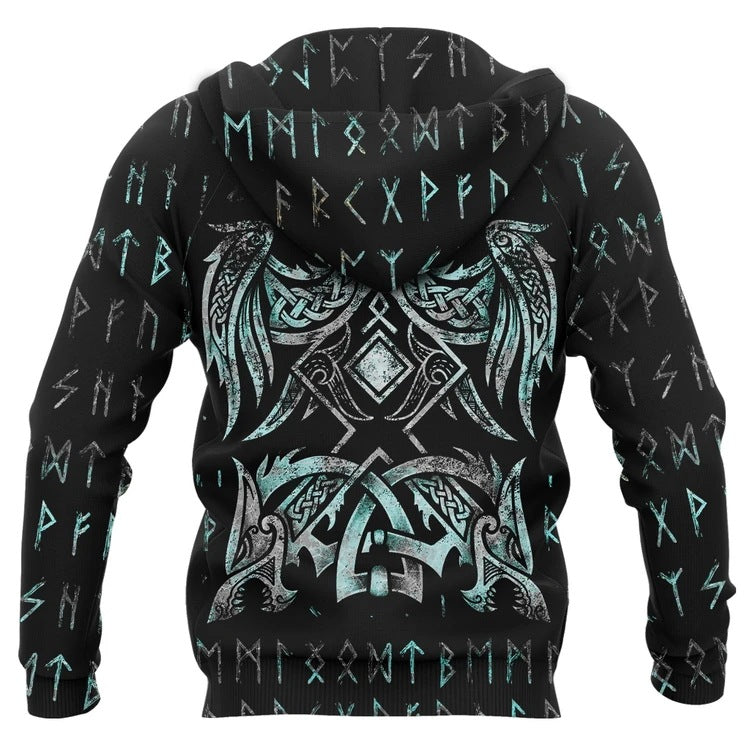 VIKINGS NORSE WOLF FENRIR HOODED SWEATSHIRT