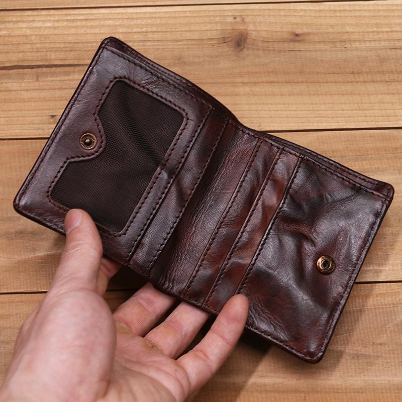Mens Handmade Distressed Bifold Soft Wallet