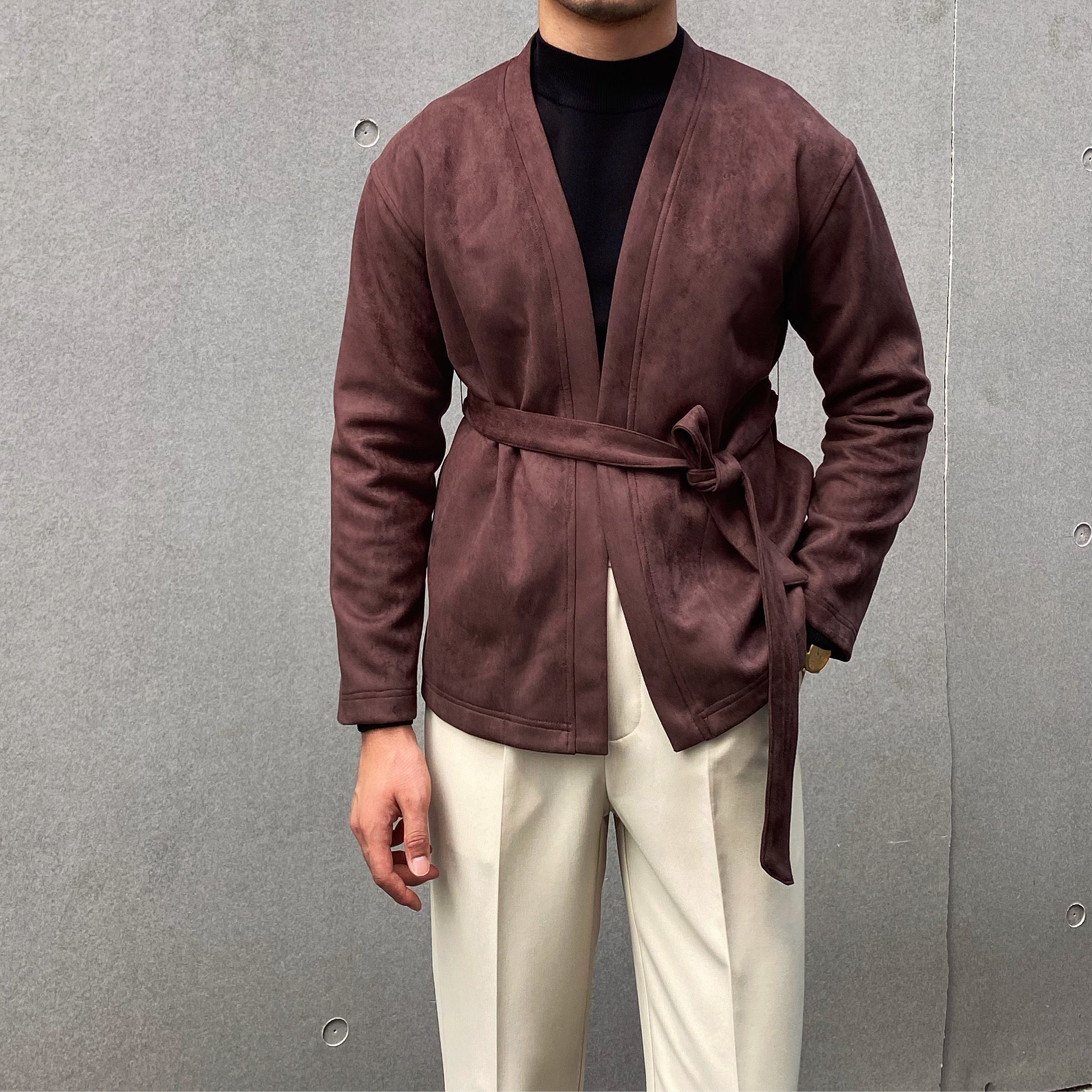 Deerskin Fleece British Style Cardigan Casual Jacket