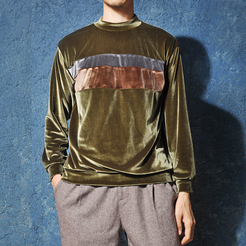 Men's Retro Suede Warm Long Sleeve T-shirt