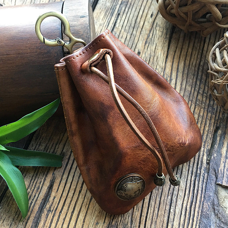 Retro Leather Coin Bag Storage Bag