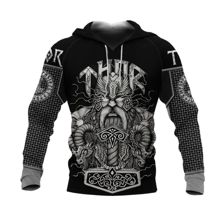 VIKINGS NORSE WOLF FENRIR HOODED SWEATSHIRT