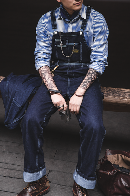 Men's Vintage Straight Denim Overalls