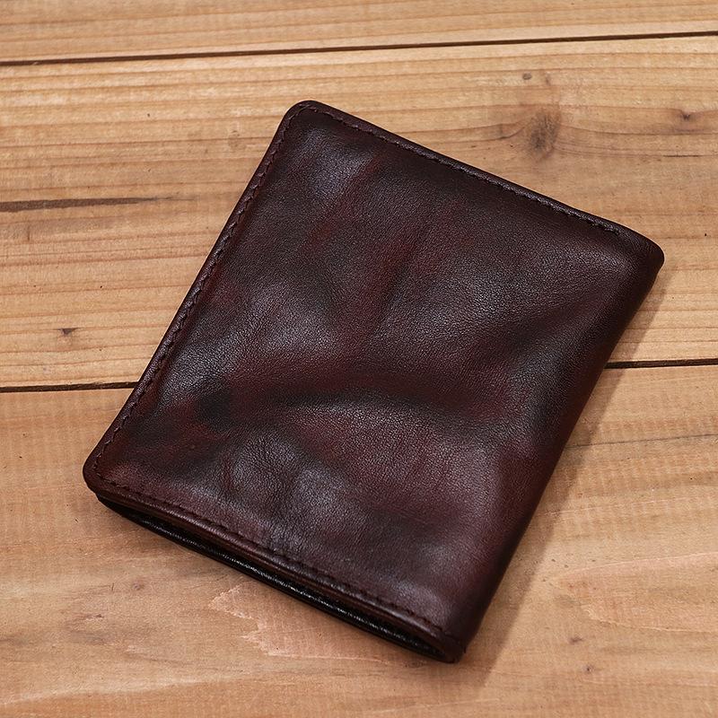 Mens Handmade Distressed Bifold Soft Wallet