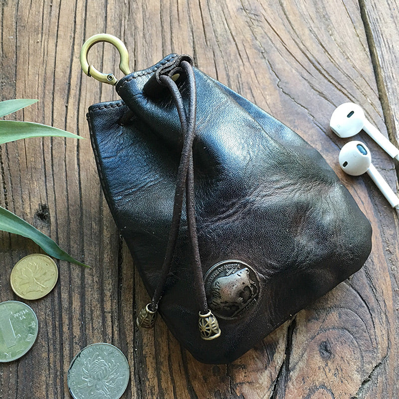Retro Leather Coin Bag Storage Bag