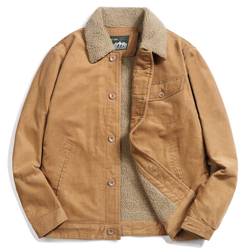 Winter Retro Fleece Corduroy Western Jacket