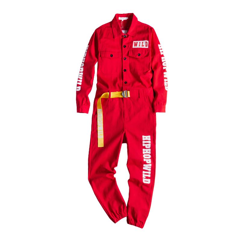 Hip Hop Multi Pocket Workwear Loose Coverall Beam Feet Jogging Cargo Pants Streetwear Overalls Playsuit