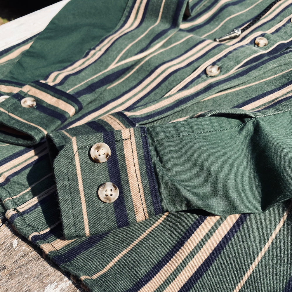Men's Vintage Cotton Striped Long Sleeve Shirt