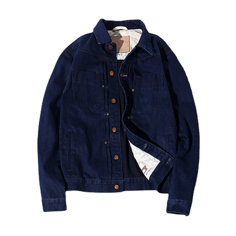 Men's American Retro Canvas Slim Denim Duster Jacket