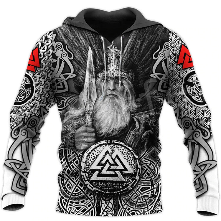 VIKINGS NORSE WOLF FENRIR HOODED SWEATSHIRT