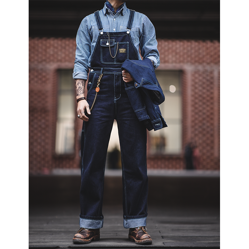 Men's Vintage Straight Denim Overalls