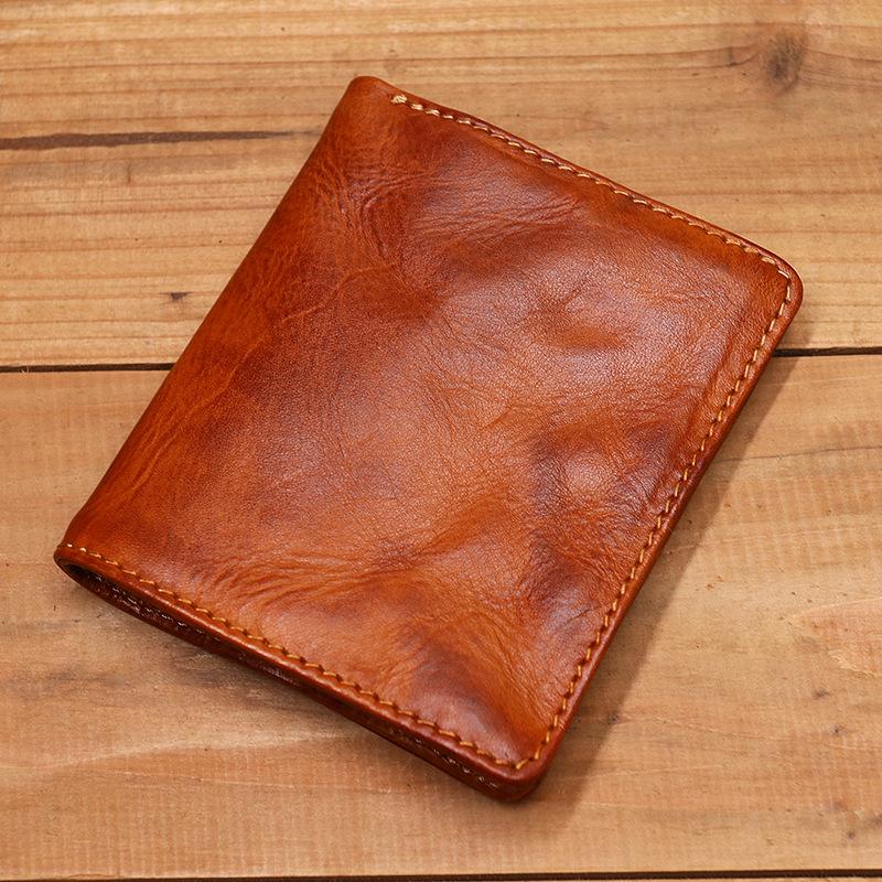 Mens Handmade Distressed Bifold Soft Wallet