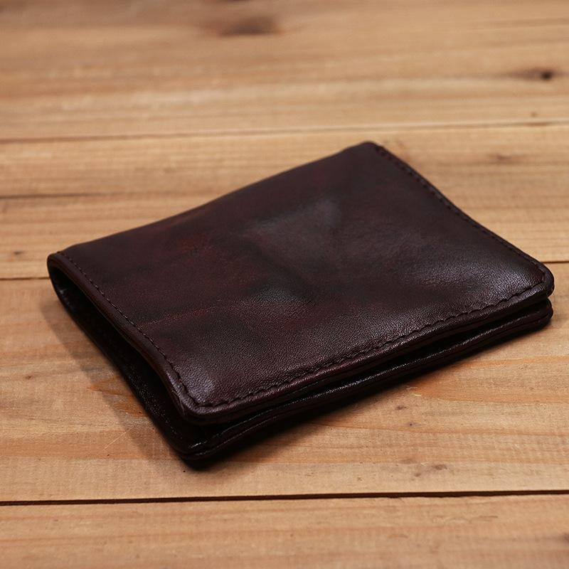 Mens Handmade Distressed Bifold Soft Wallet