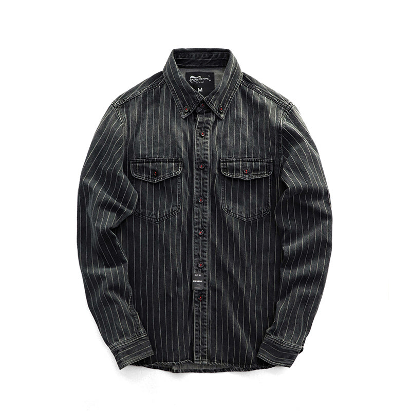 Men's Retro Thick Striped Shirt