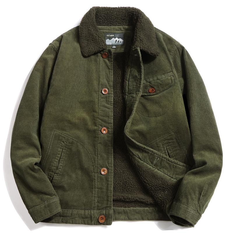 Winter Retro Fleece Corduroy Western Jacket