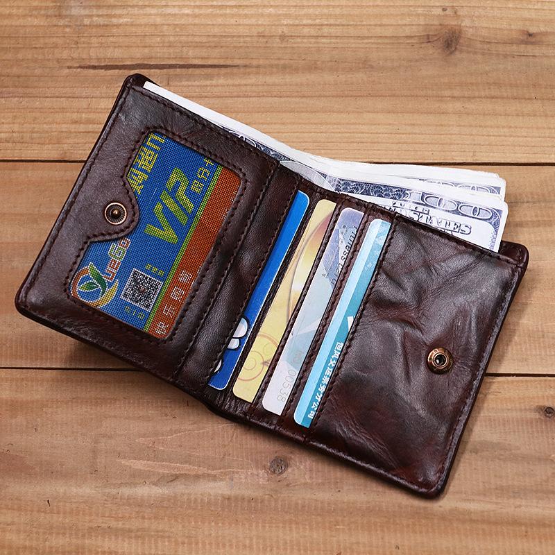Mens Handmade Distressed Bifold Soft Wallet