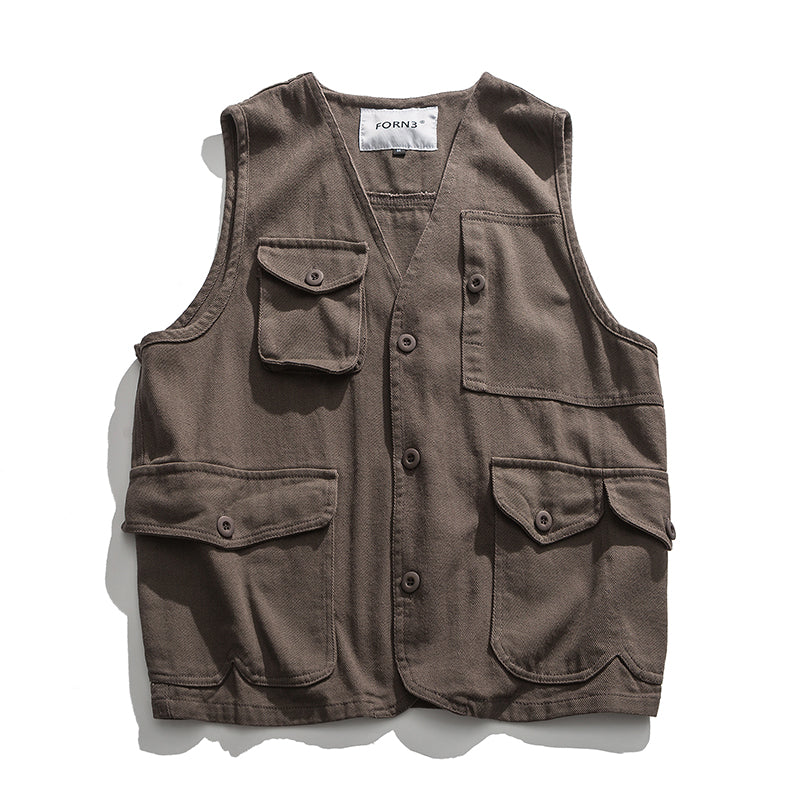 Japanese Retro Multi-pocket Tool Vest