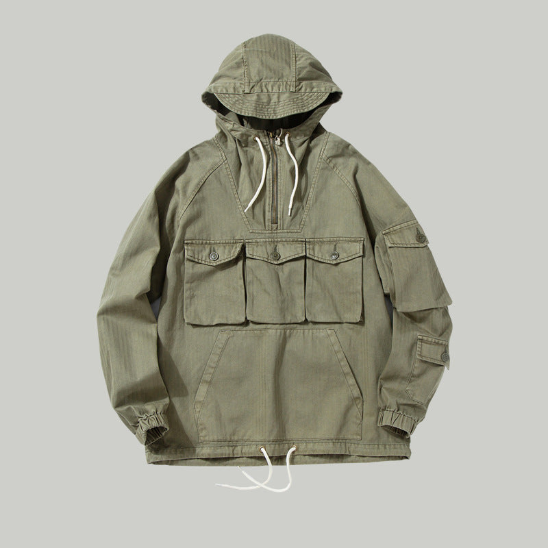 Men M65 Military Retro Mountain Parka Hooded Jackets