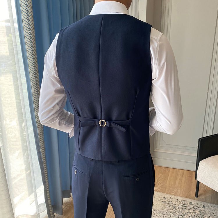 Men's Solid Color Slim Wool Suit Vest