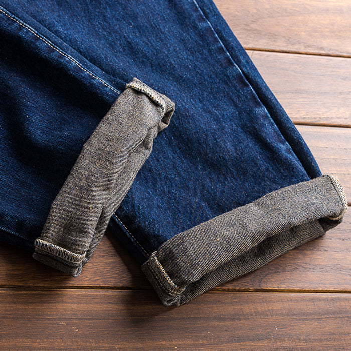 American 90s Vintage Loose Denim Jumpsuit Streetwear Bib Overalls For Men