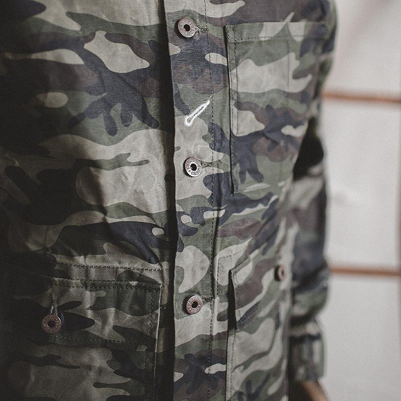 Men's Vintage  Camouflage Waxed Canvas Jacket
