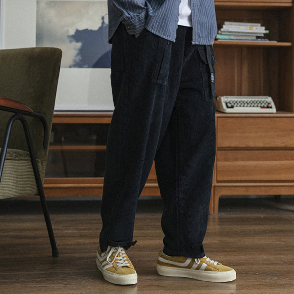 Corduroy Casual Straight-leg Baggy Trousers