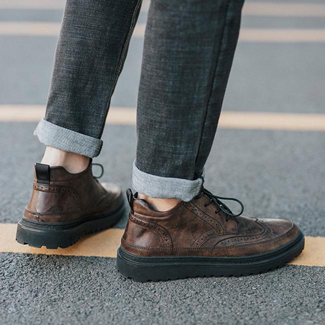 Vintage Boots - Men's Genuine Leather Lace Up British Style Boots