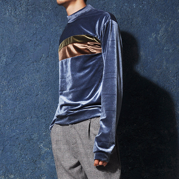 Men's Retro Suede Warm Long Sleeve T-shirt