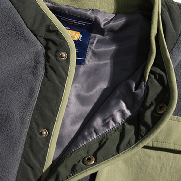 Retro Loose Color Block Men's Jacket