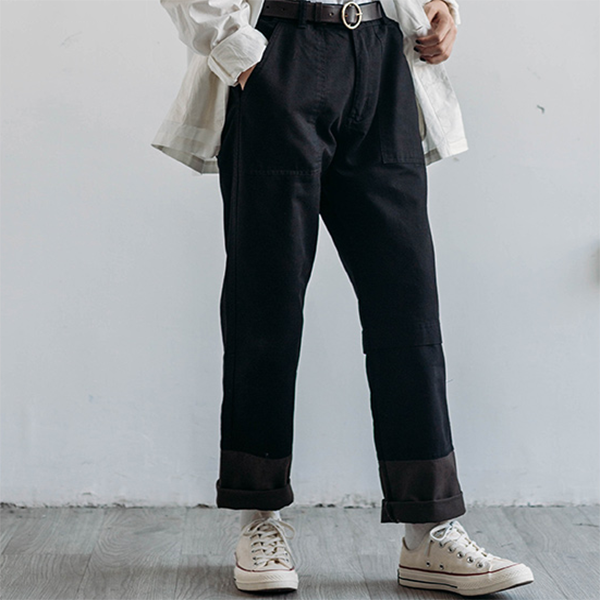 Retro Loose Straight-leg Pants