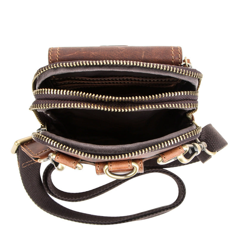 Retro Leather Cell Phone Belt Pouches Waist bag Crossbody bag