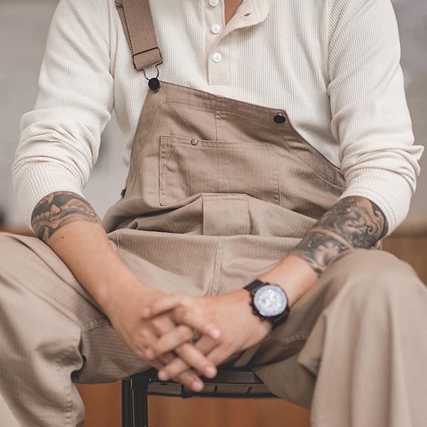 Men's Vintage Loose jumpsuit Vintage Baggy Suspender Cargo Bib Overalls