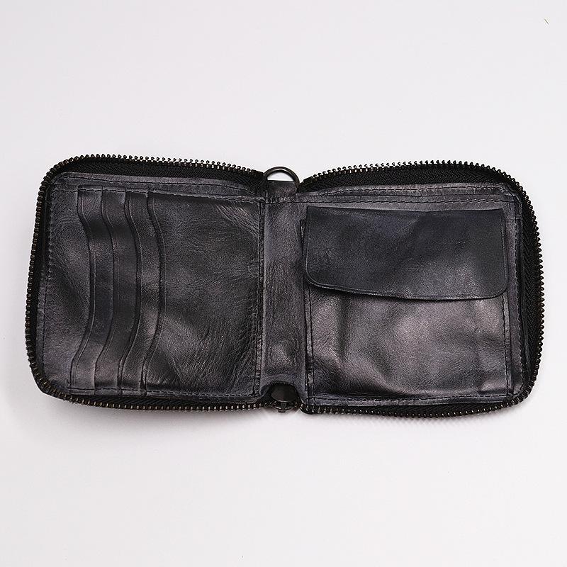 Retro Leather Zipper Wallet