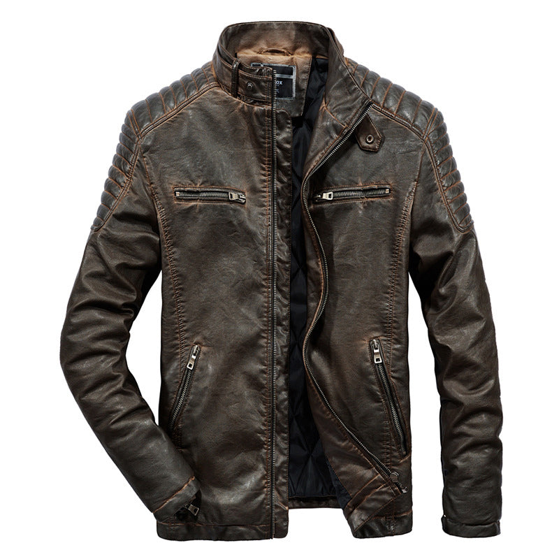 Men's Vintage Zip Western Leather Jacket