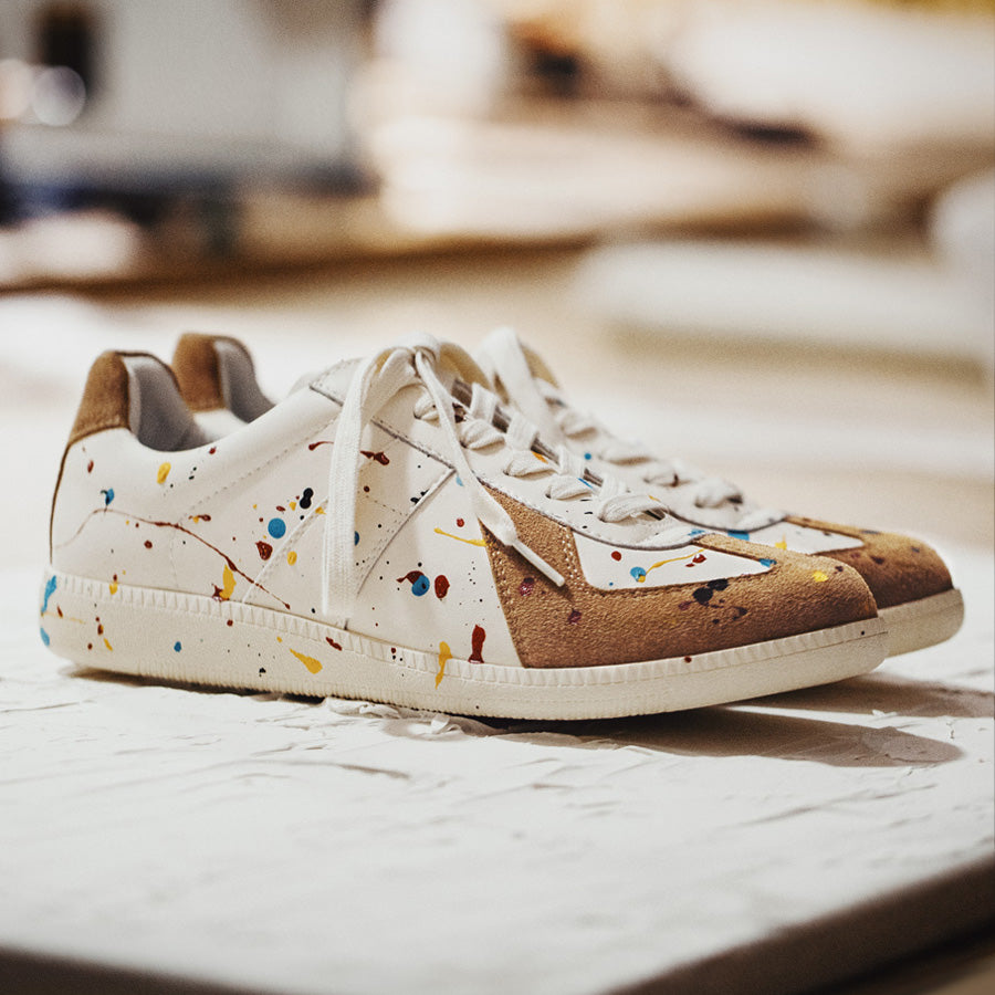 Men's Vintage Handmade Ink Graffiti German Army shoes