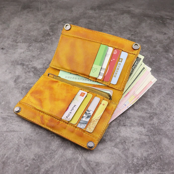 Vintage Italian Distressed Bifold Men's Western Wallet