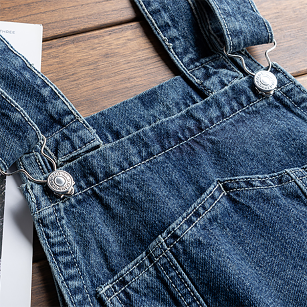 American Retro Straight Denim Jumpsuit Vintage Bib Overalls