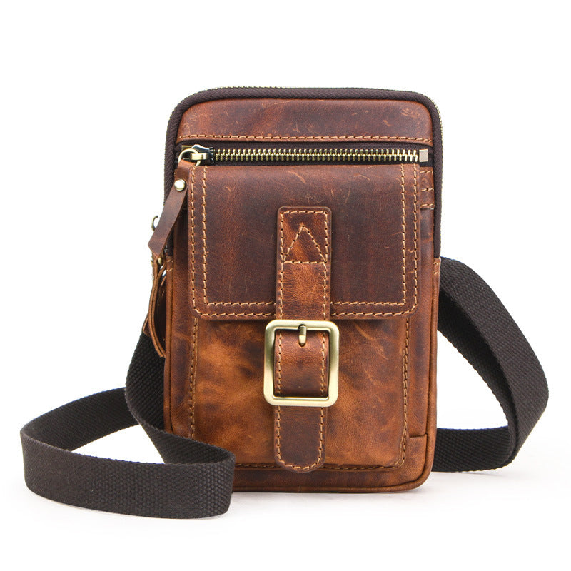 Retro Leather Cell Phone Belt Pouches Waist bag Crossbody bag