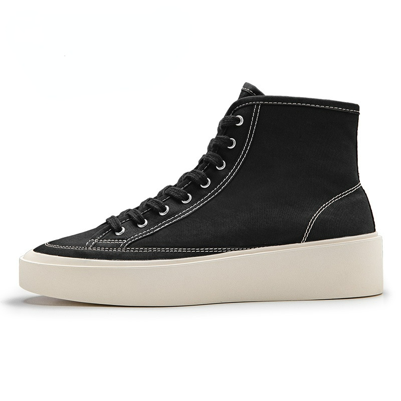 Men's Vintage High Top Canvas  Black Sneakers