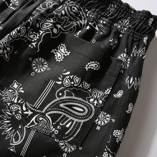 Men's Retro Hip Hop Loose Straight Sports Shorts
