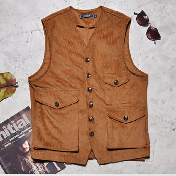 Western Vintage Corduroy Tool Vest
