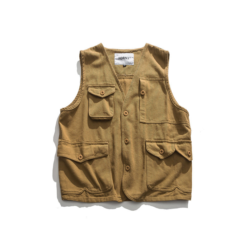 Japanese Retro Multi-pocket Cargo Vest