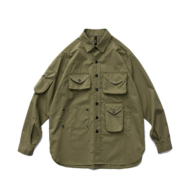 Men's M65 Field Jacket Outdoor Retro Loose Multi-pocket Shirt