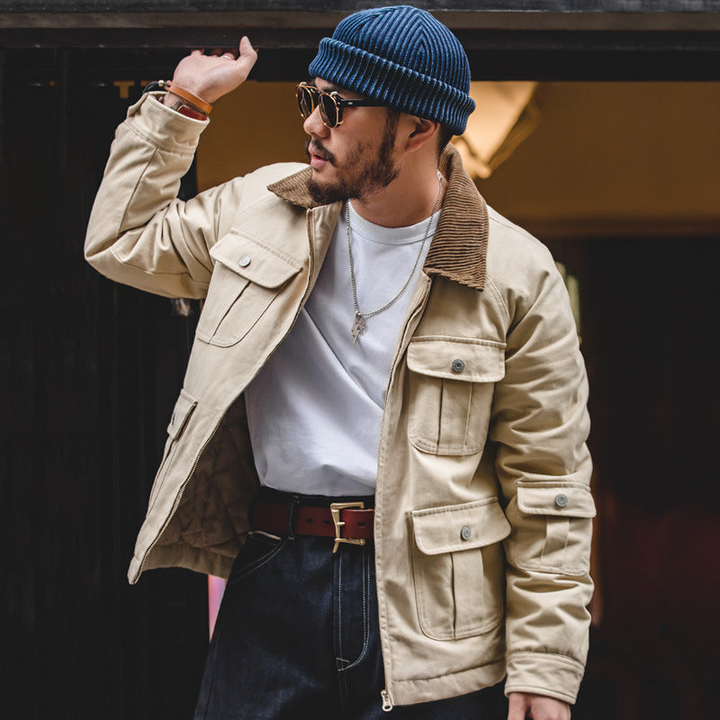 Men's Retro Multiple Pockets Safari Cargo Tanker Jacket