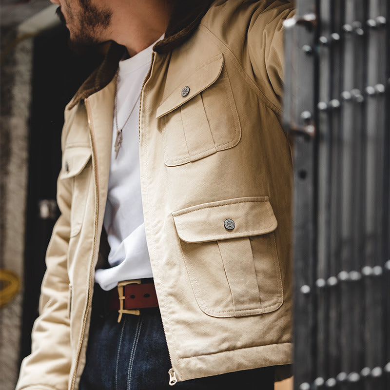 Men's Retro Multiple Pockets Safari Cargo Tanker Jacket